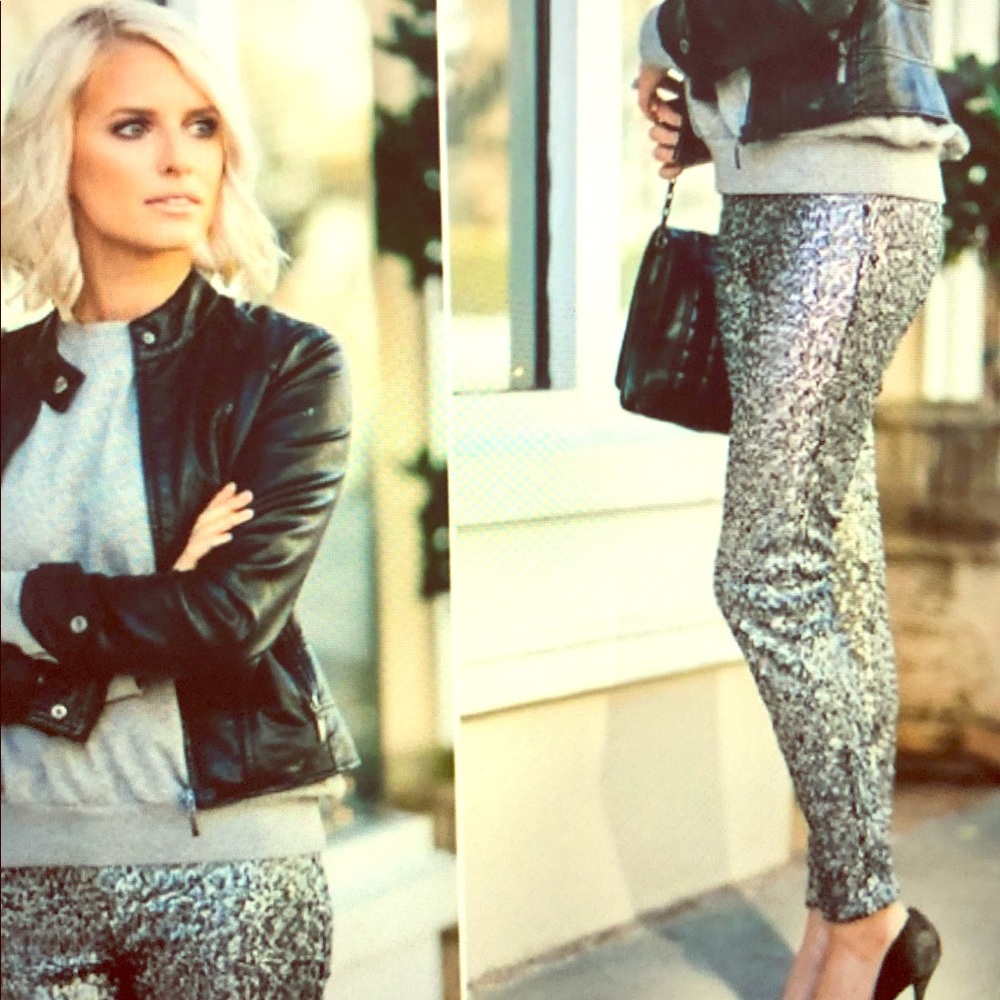 H&M silver sequin leggings